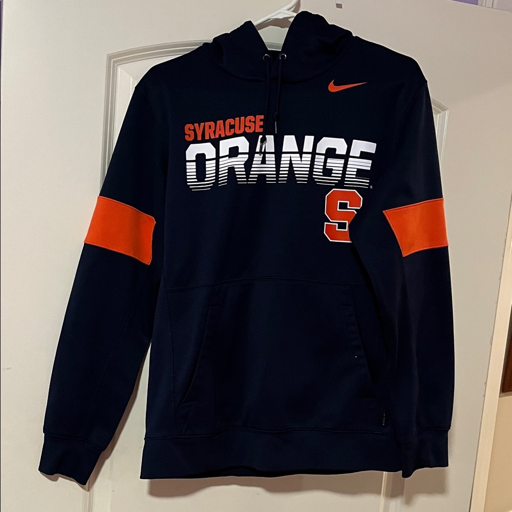 Nike Syracuse Navy and Orange Men's Hoodie